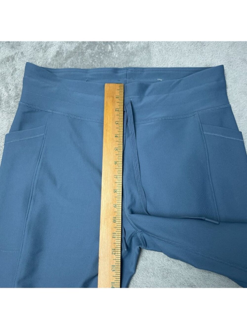 32 Degrees Active Flare Pants Women's L Blue Yoga Pants Ribbed Pockets  G2267 - Picture 6 of 12